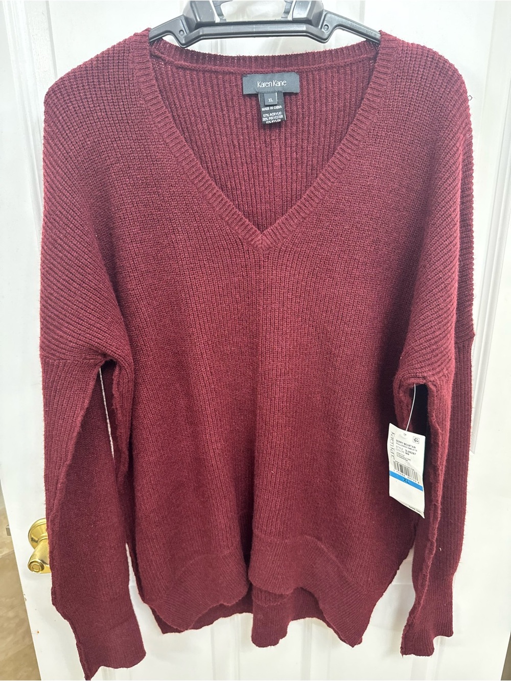 Karen Kane berry mountain Red V-Neck Sweater